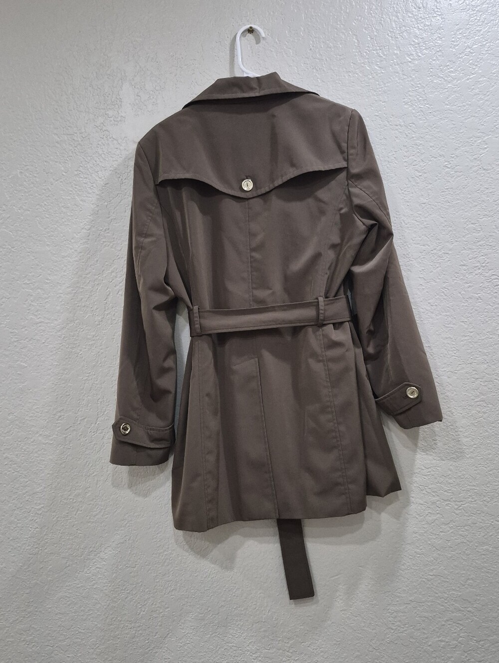 Calvin Klein Double-Breasted Trench Coat - Brown - Size L - Picture 4 of 16